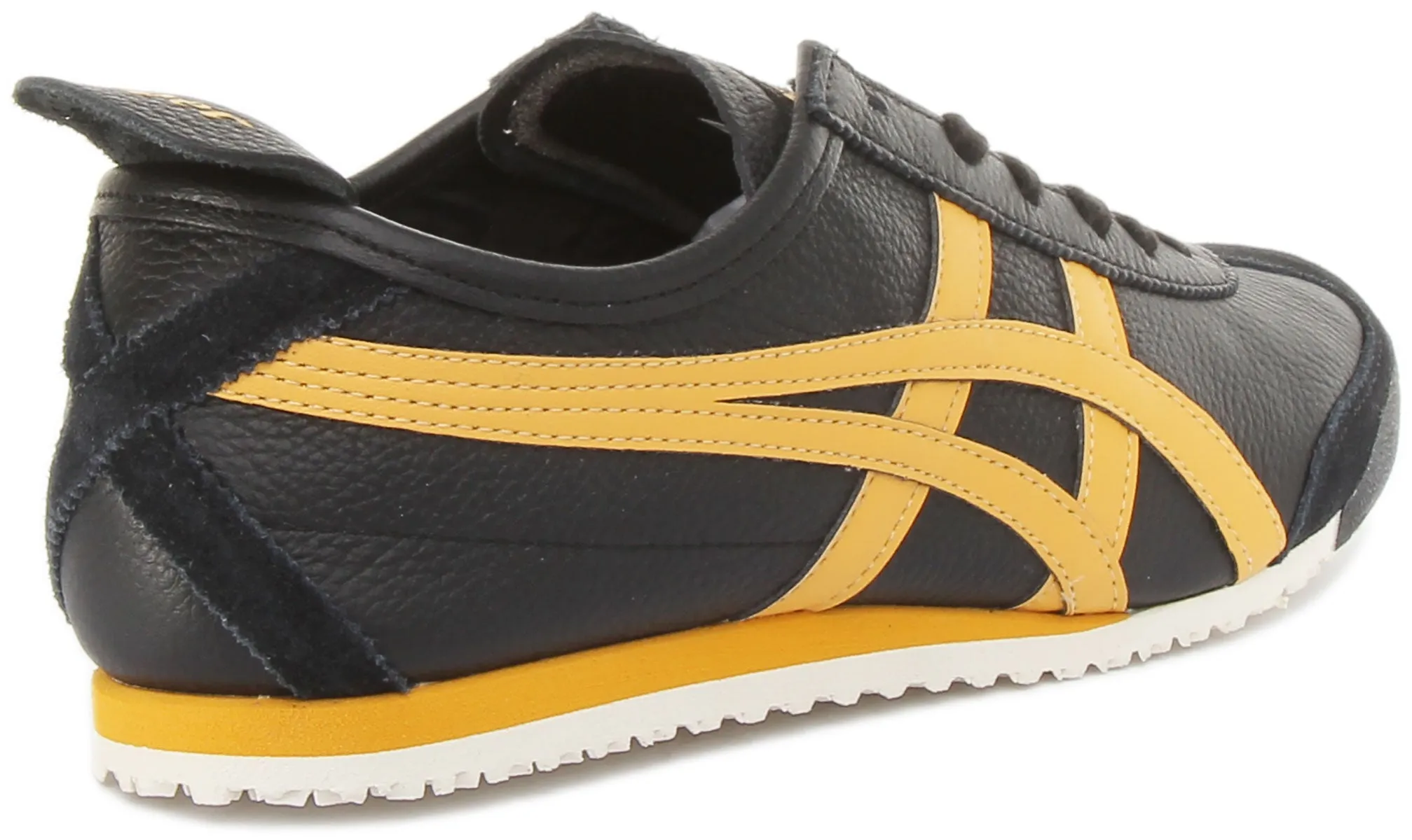 Onitsuka Tiger Mexico 66 Zapatillas de cuero con cordones para en negro amarillo