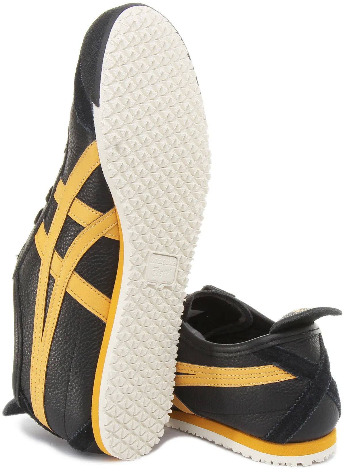 Onitsuka Tiger Mexico 66 Zapatillas de cuero con cordones para en negro amarillo