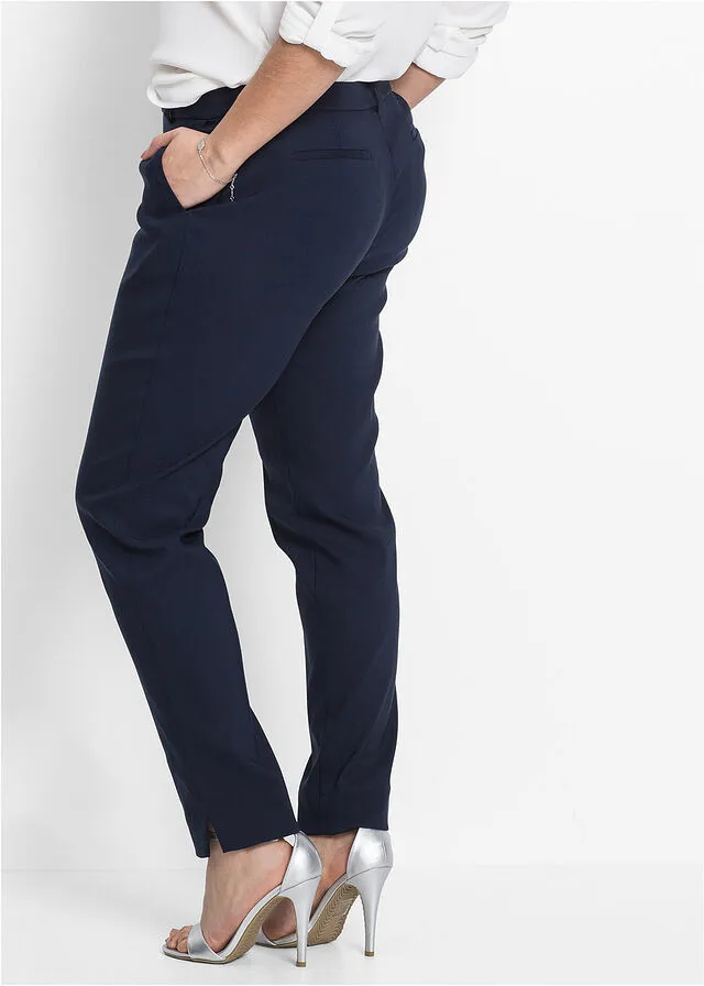 Pantalón elástico de estilo ejecutivo Azul marino