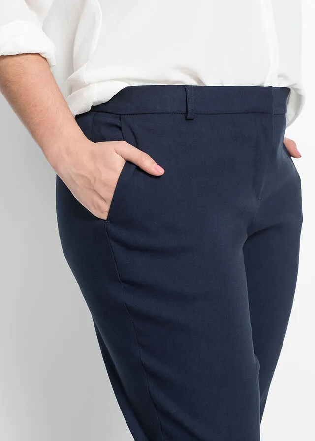 Pantalón elástico de estilo ejecutivo Azul marino