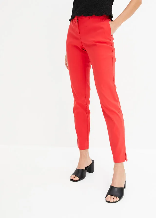 Pantalón elástico de estilo ejecutivo Rojo