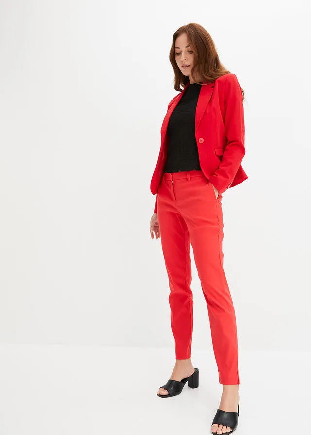 Pantalón elástico de estilo ejecutivo Rojo