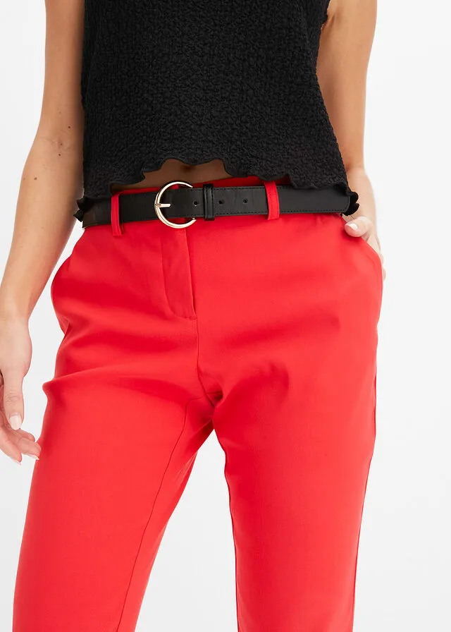 Pantalón elástico de estilo ejecutivo Rojo