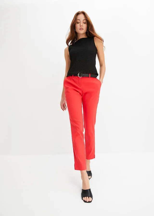 Pantalón elástico de estilo ejecutivo Rojo