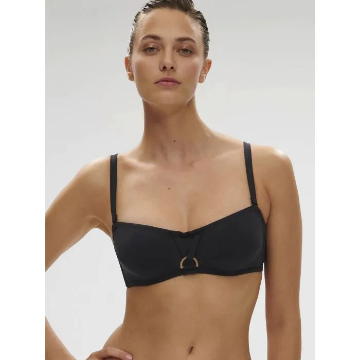 Parte de arriba Bikini Simone Perele Palmeraie Bandeau con aros 1ECB31 Negro