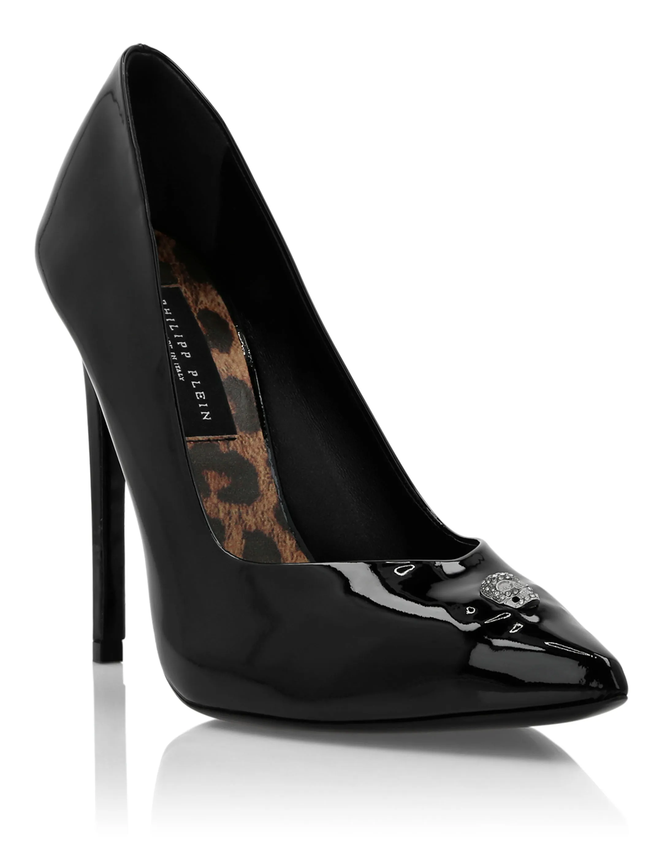 Patent Leather Plein High Heel Decollete Skull