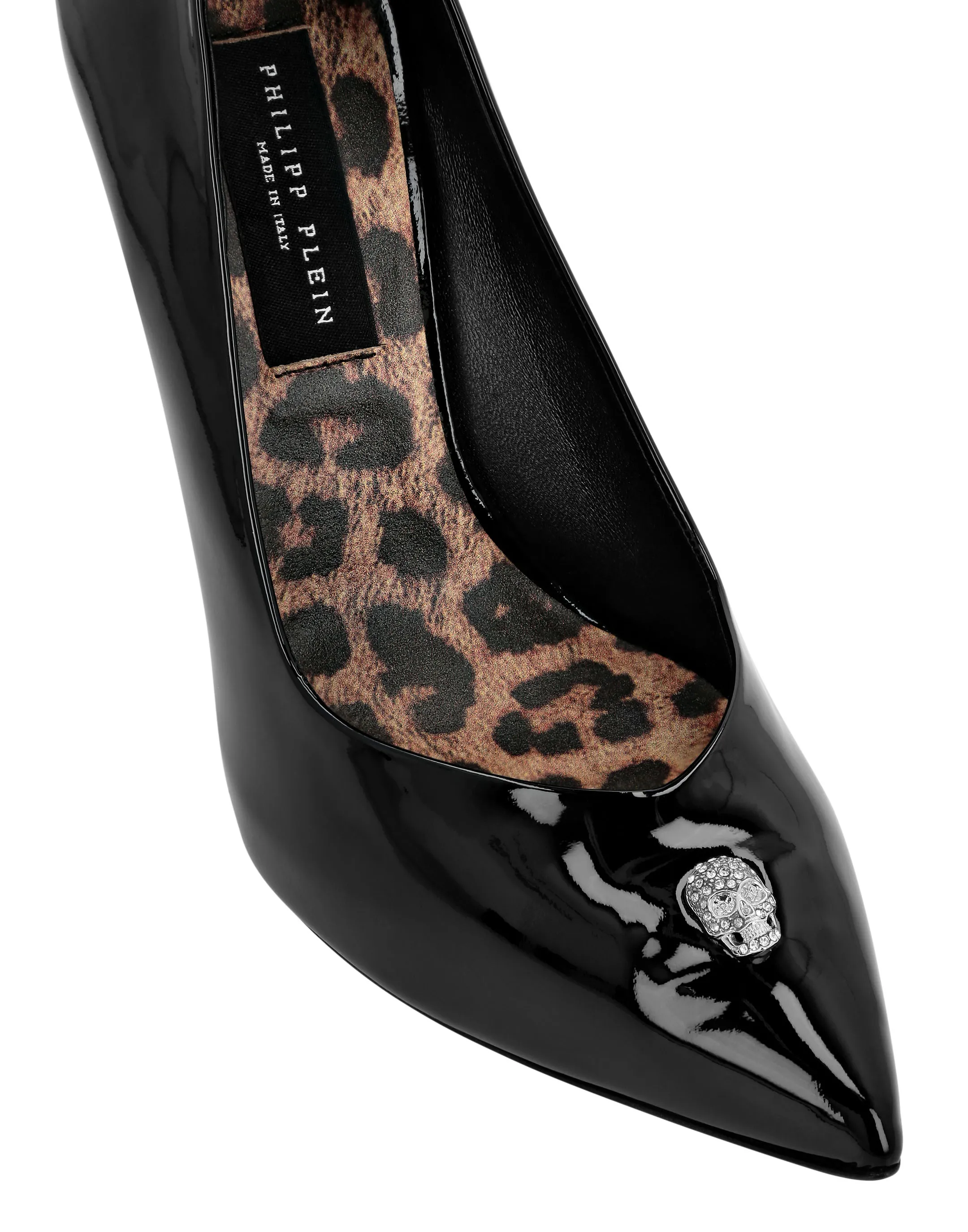 Patent Leather Plein High Heel Decollete Skull