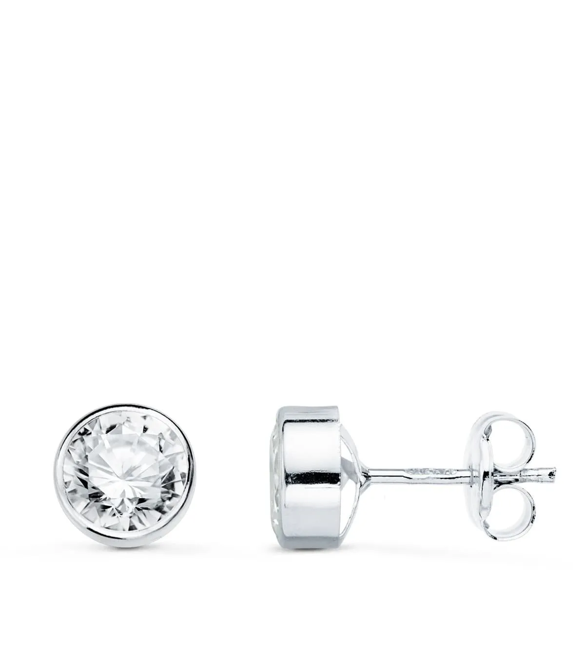 Pendientes Noly Oro Blanco 18 K 6 MM
