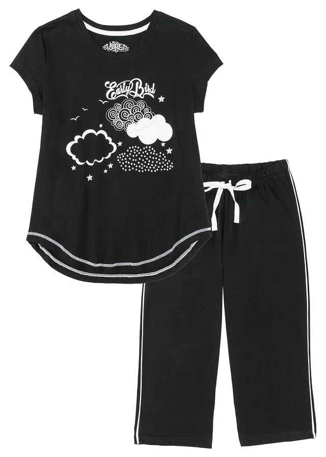PIJAMA DE ESTILO CAPRI NEGROBLANCO