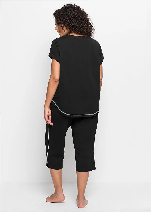 PIJAMA DE ESTILO CAPRI NEGROBLANCO