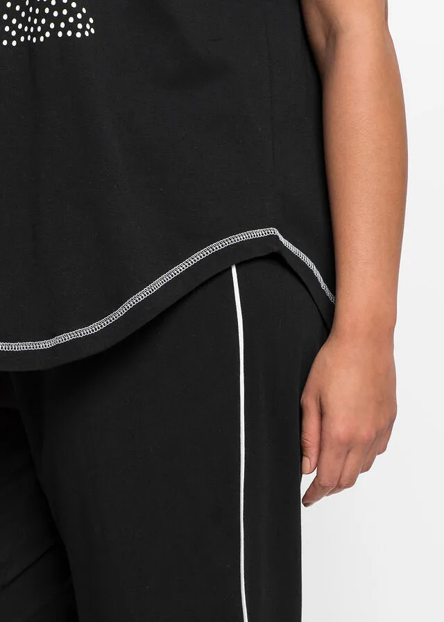 PIJAMA DE ESTILO CAPRI NEGROBLANCO