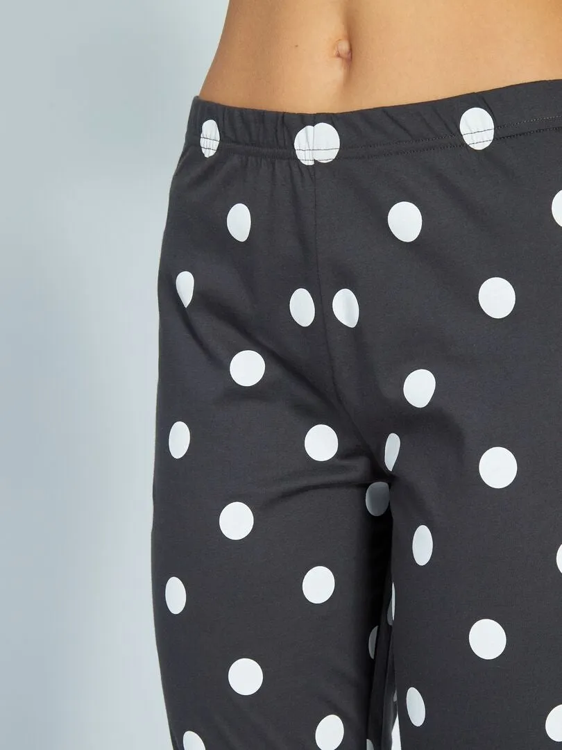 PIJAMA LARGO 'DáLMATA'  2 PIEZAS  BLANCO