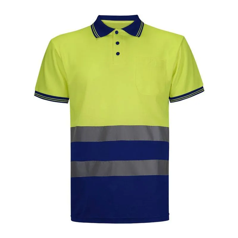 Polo manga corta combinado de alta visibilidad