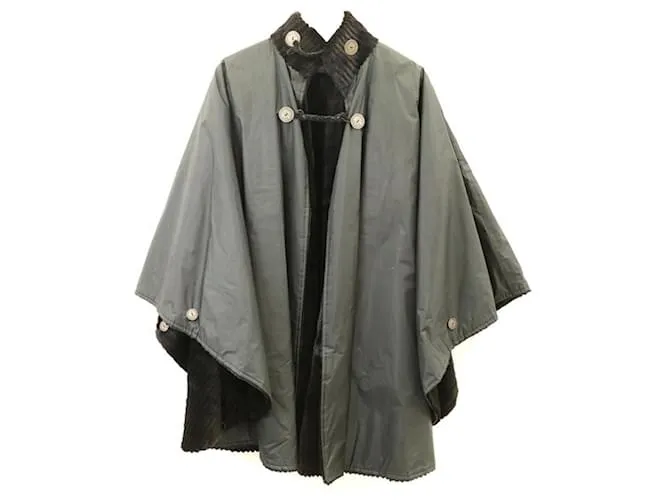 Poncho tipo capa reversible Fendissime Negro Gris 
