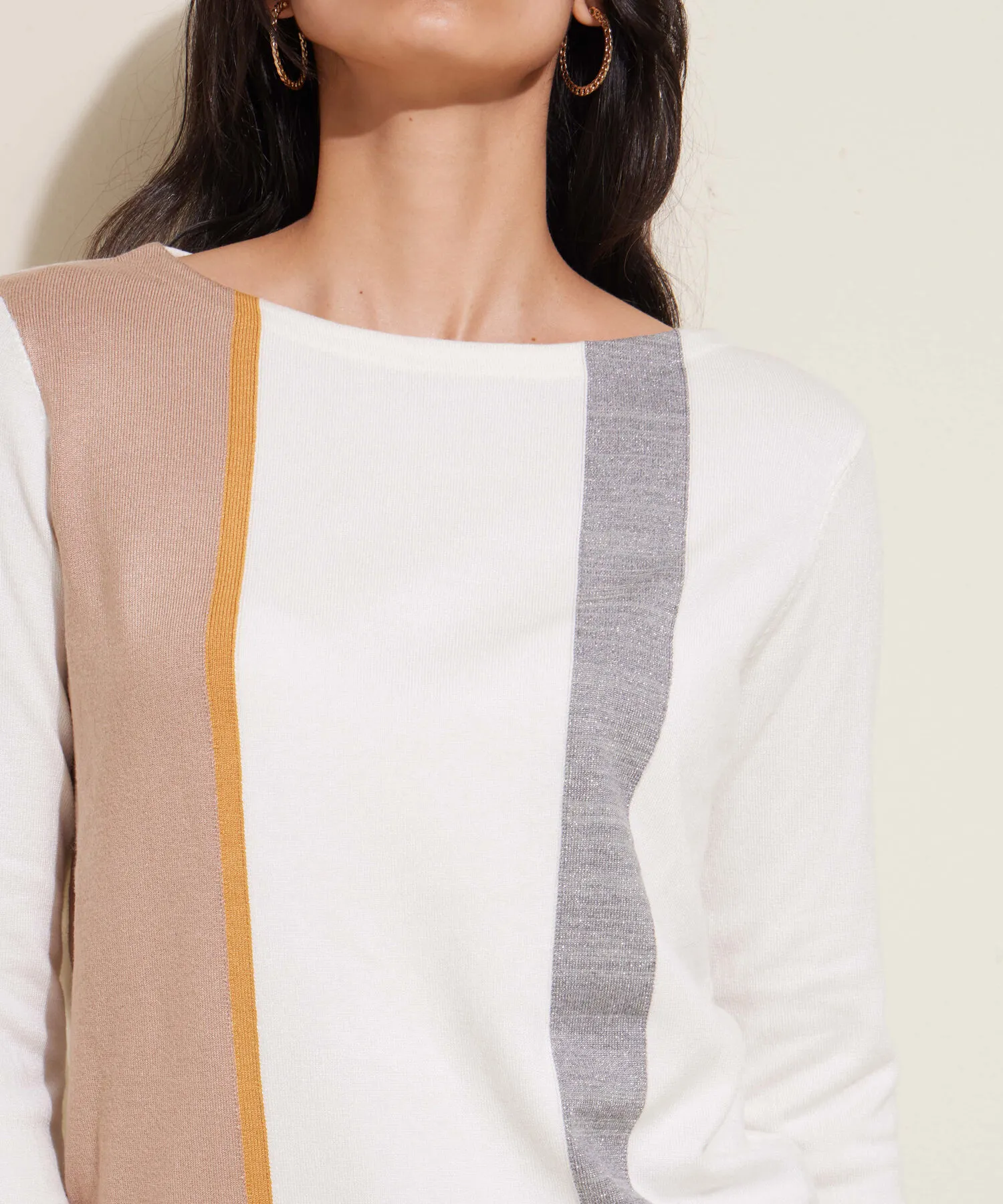 SACO CUELLO REDONDO MANGA LARGA CON RAYAS