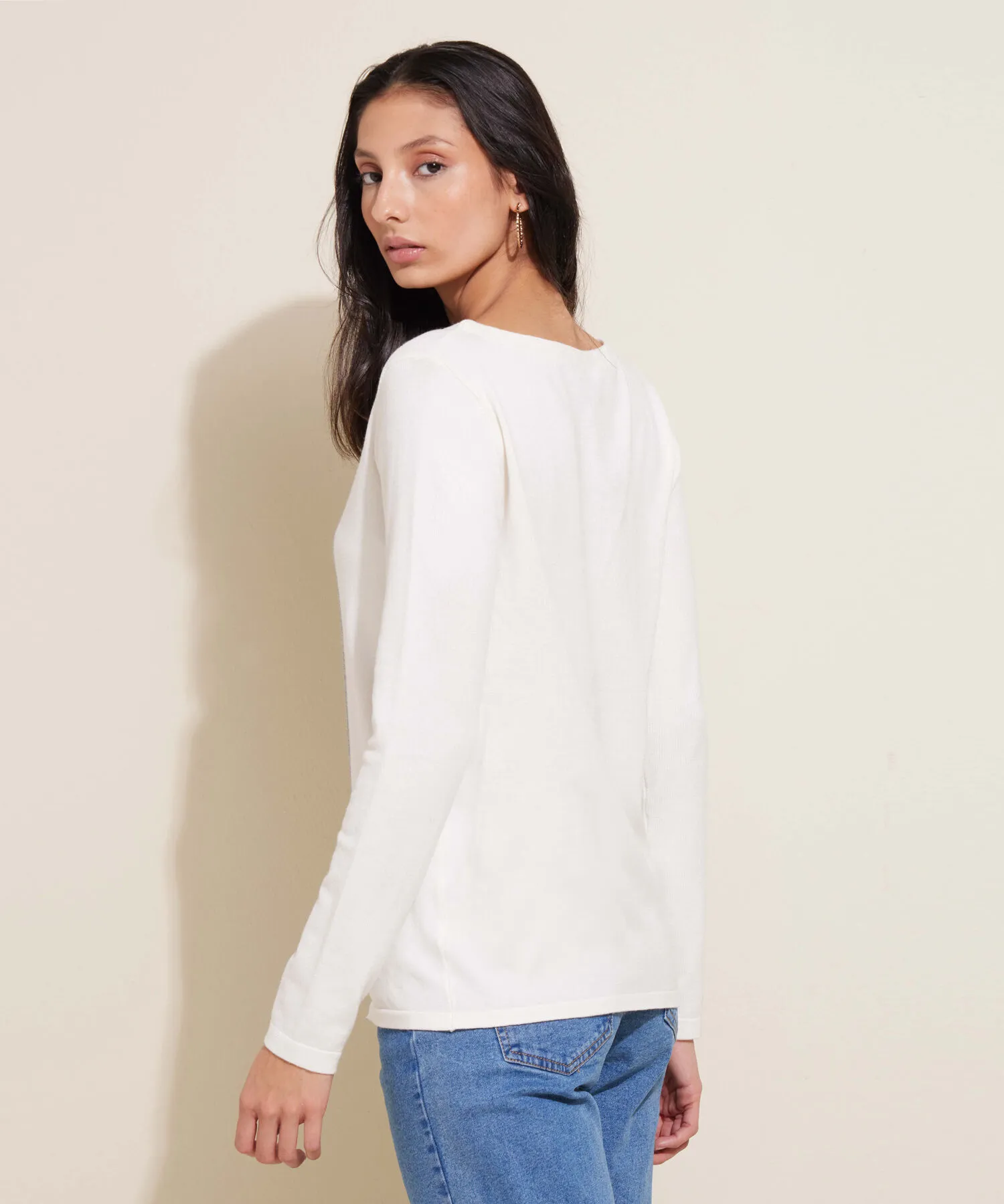 SACO CUELLO REDONDO MANGA LARGA CON RAYAS