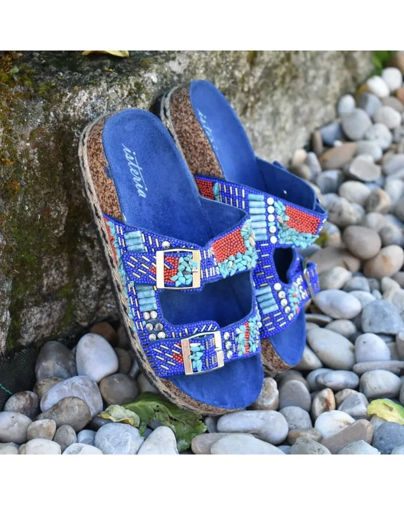 Sandalia hebilla BIO anatómico VEGANO top3shoes 21059 rojo