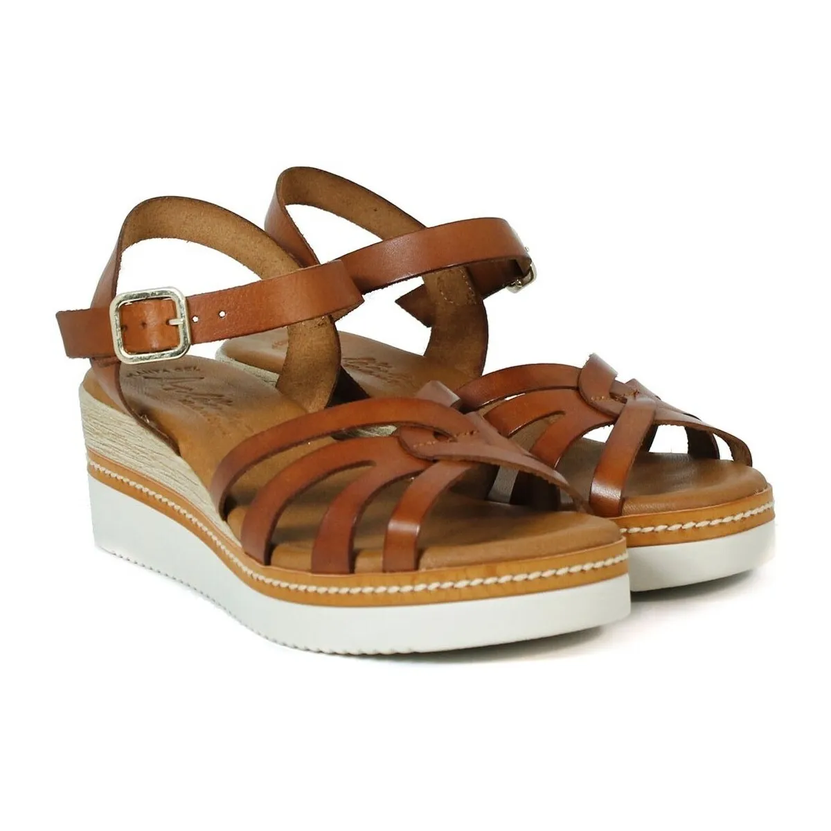 SANDALIAS CON PLANTA DE GEL  5542 CUERO