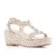 Sandalias cuña Alma en pena marrones con detalles en forma de diamante