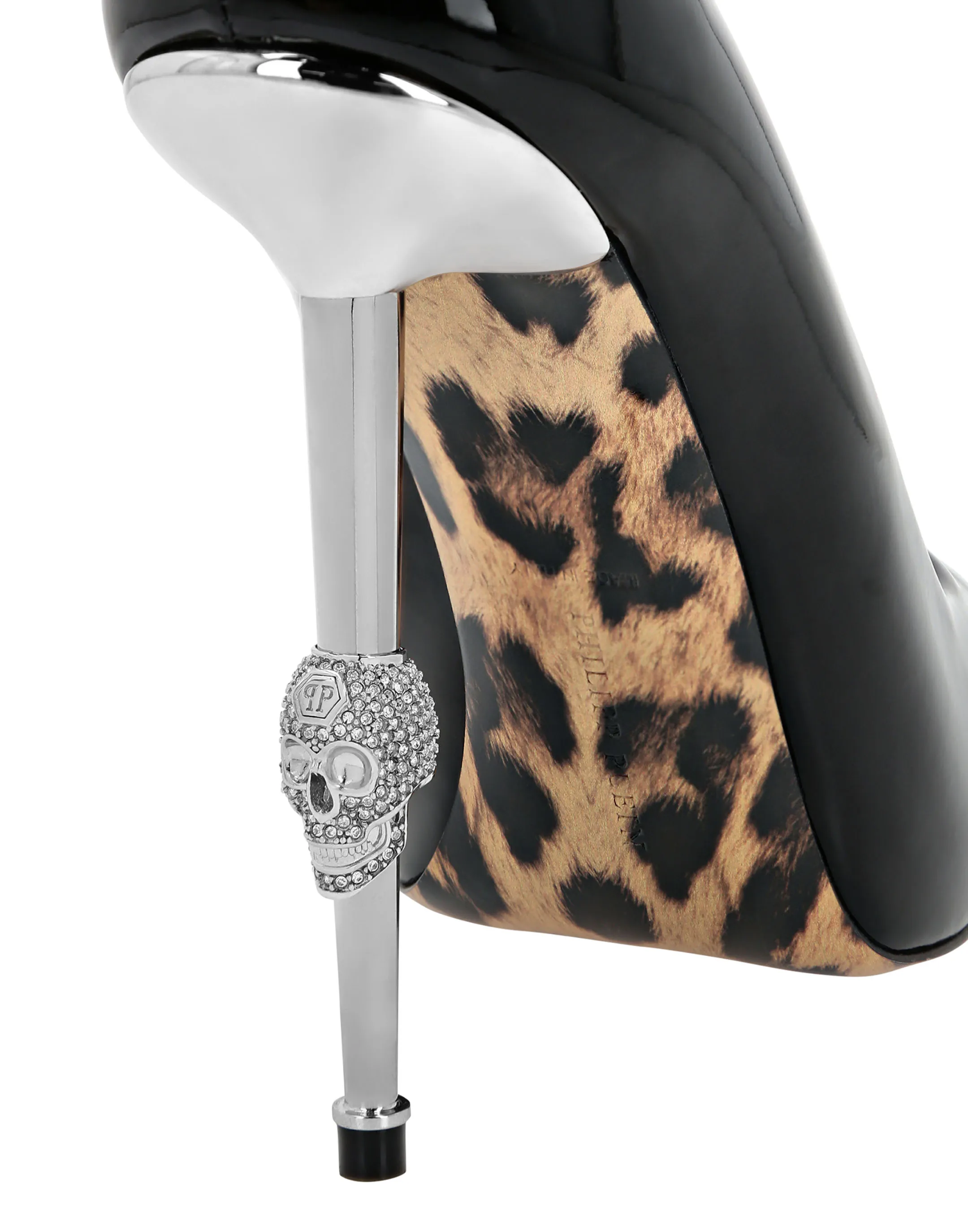 Skull Heel Patent Leather Pumps
