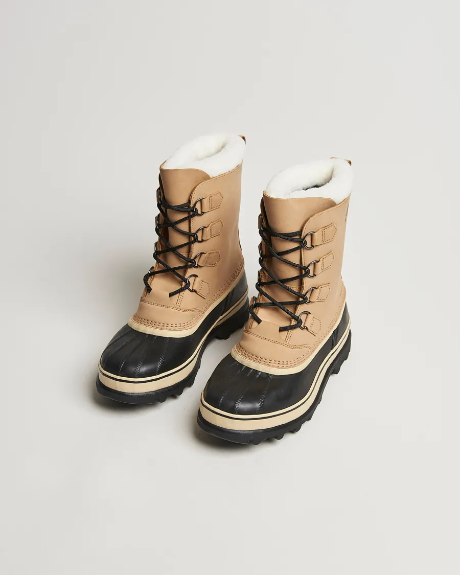 Sorel Caribou WP Felt Lined Leather Boots Buff