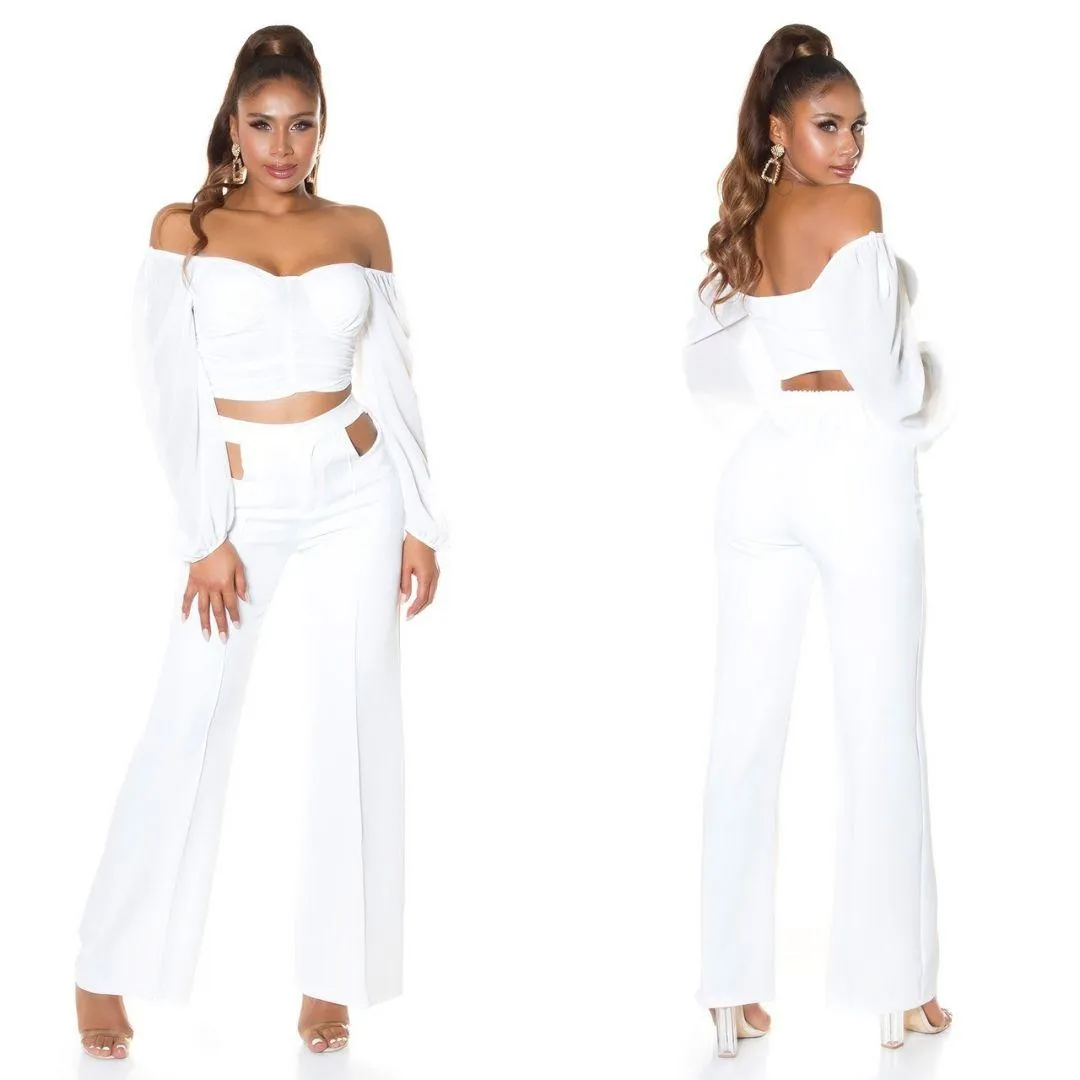 Top de hombros desnudos blanco