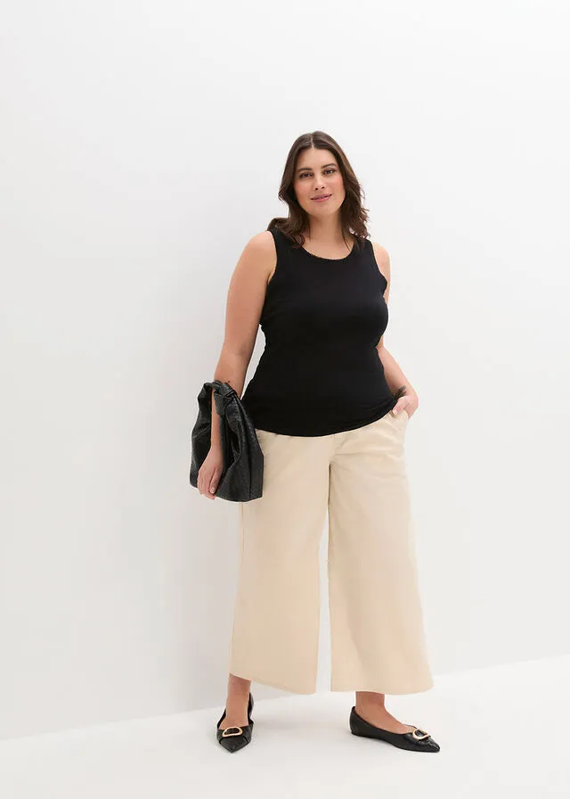 Top de tirantes con encaje Negro