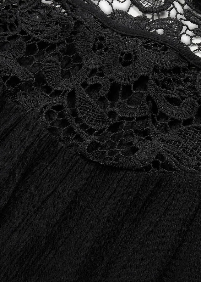 Túnica con encaje Negro