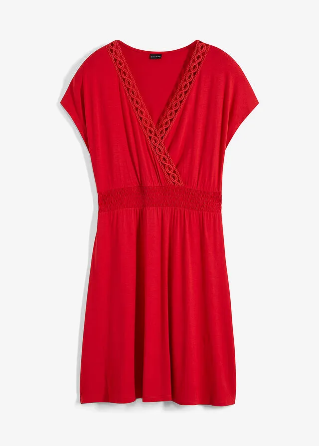 Vestido con encaje Rojo