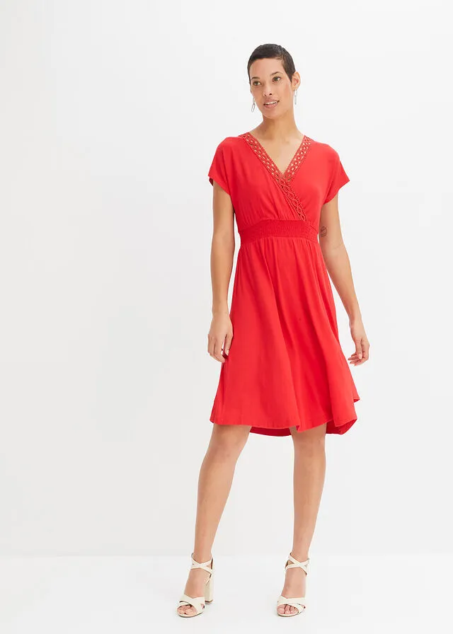 Vestido con encaje Rojo