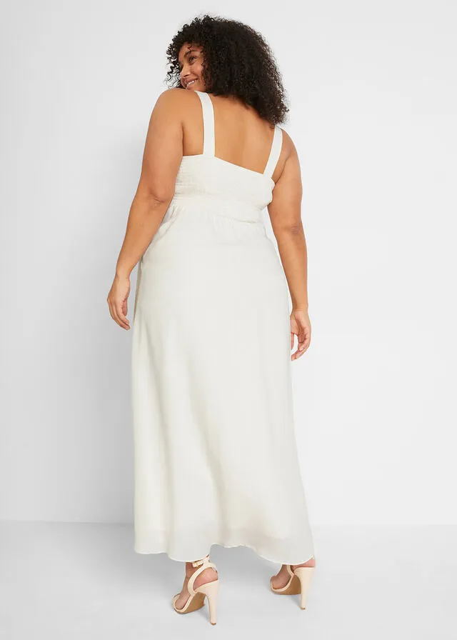 Vestido de novia premamá con encaje Blanco lana