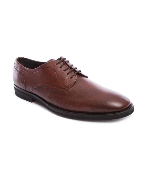 zapatos frau cordon liso goma marron