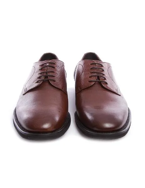 zapatos frau cordon liso goma marron
