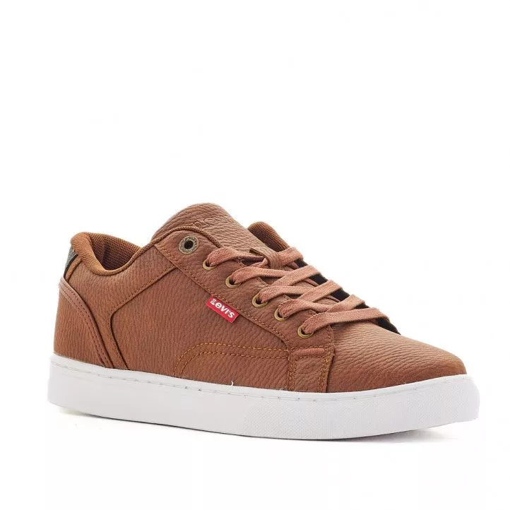 Zapatos sport Levi's efecto piel marrón con detalle azul