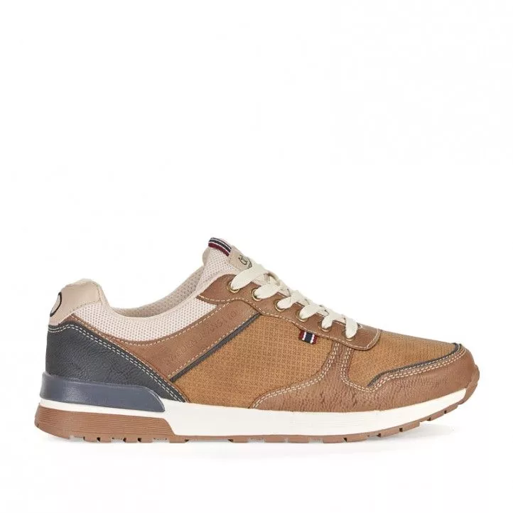Zapatos sport Sweden Klë marrones combinado con azul y crema