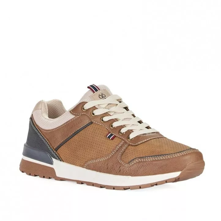 Zapatos sport Sweden Klë marrones combinado con azul y crema