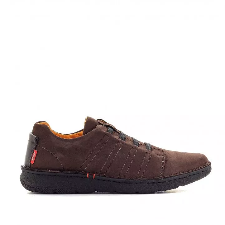 Zapatos sport Zen marrones con elásticos en frontal