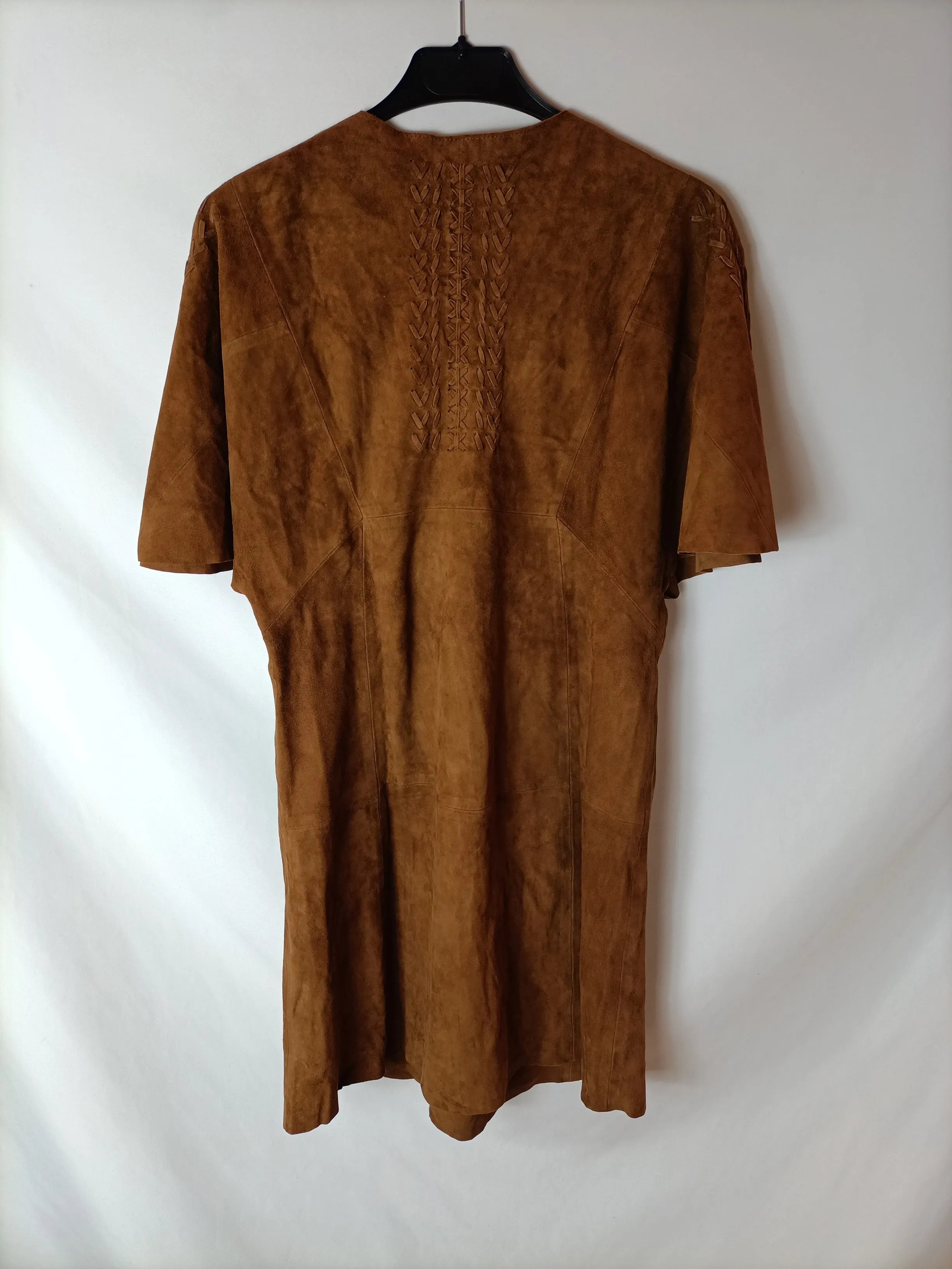ZARA. Vestido marrón piel  T.s